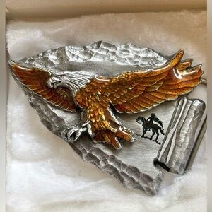 New Vtg Siskiyou Silver Eagle Belt Buckle
